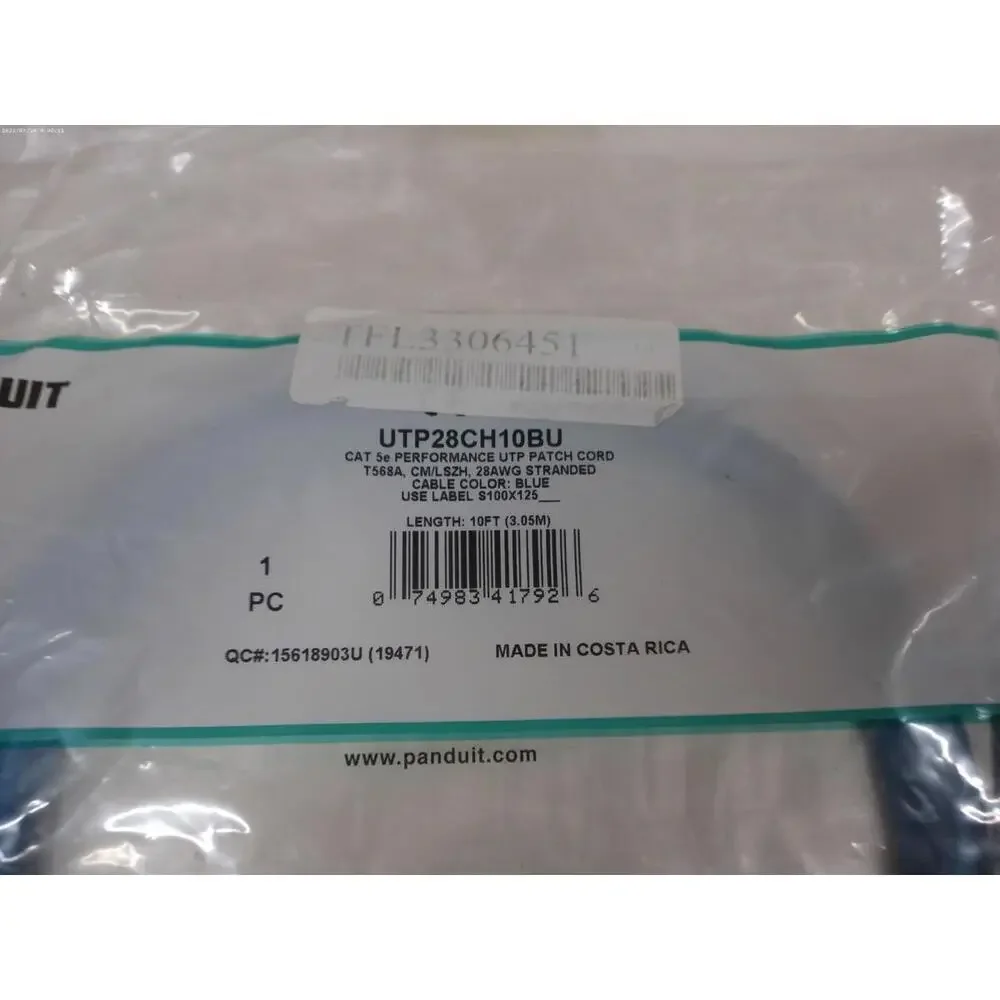 Cat 5e 28 AWG UTP Copper Patch Cord, 10 ft, Blue Lot 24 Pcs